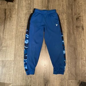boys adjustable blue camo sides sweatpants athletic size Large